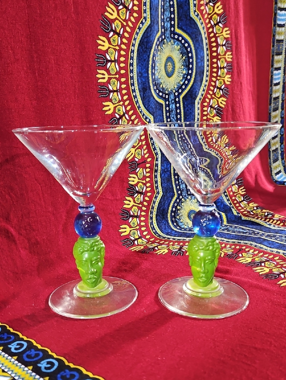 Richard Jolly 1996  Signed Bombay Sapphire Martini Glasses, Set of 2